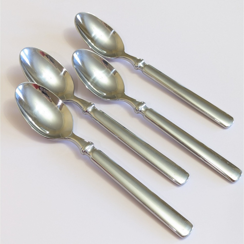 4 MSE Martha Stewart EMPIRE Stainless Flatware Soup Spoon Heavy Handle 7 7/8"